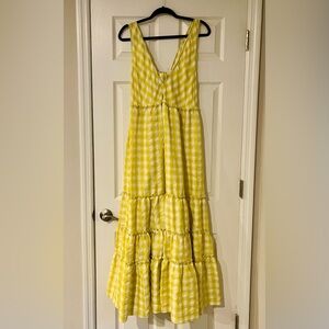 Free People Tiered Gingham Maxi Dress NWT